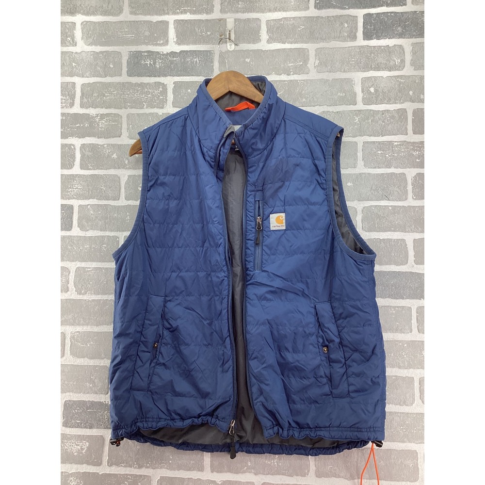 Carhartt Gilliam Vest Mens Large Blue Quilted Insulated Nylon Workwear 102286